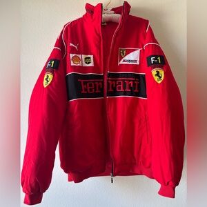 Unisex Ferrari Jacket Red Retro Y2K Embroidered